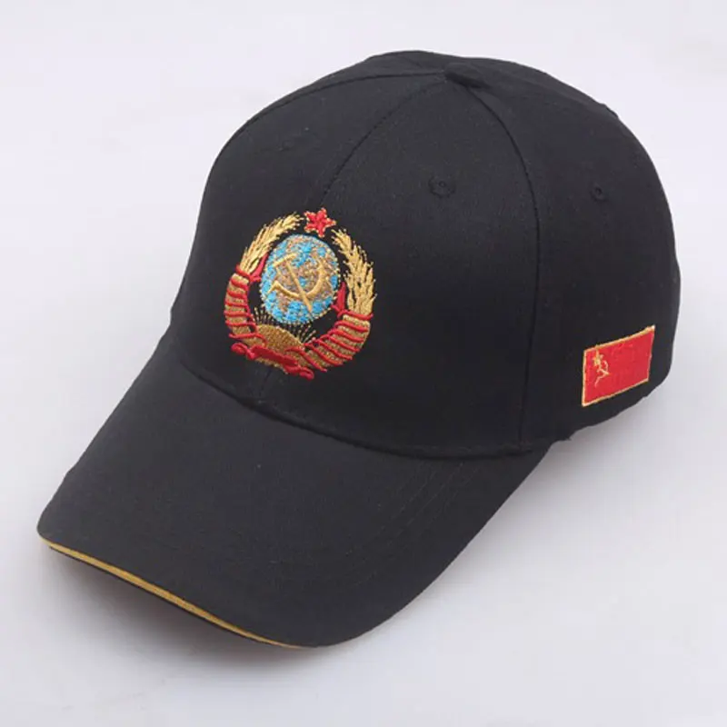 2023 High Quality Russian CCCP National Emblem Baseball Cap 100% Cotton Snapback Caps Adjustable Sun Hat Outdoor Visor Hats