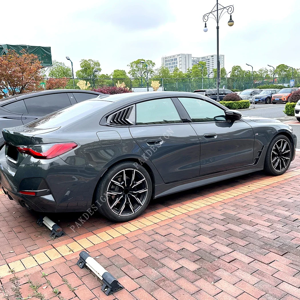 Penutup jendela belakang mobil, bodykit ABS Spoiler naungan jendela segitiga belakang potong untuk BMW 4 seri G24 G26 Gran Coupe 2020-2024