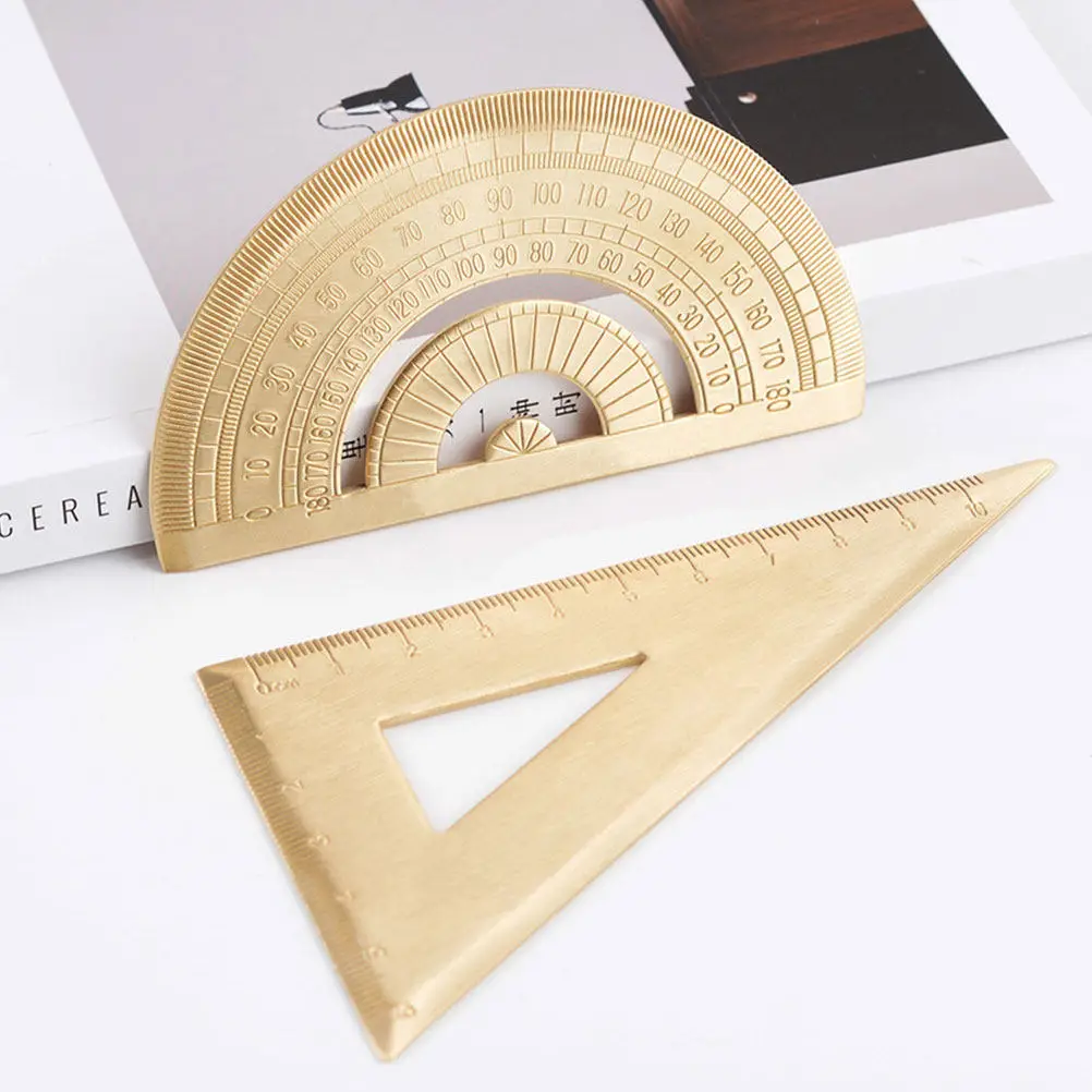 Stainless Steel Triangle Ruler with Protractor – Lightweight Multipurpose Drawing Tool for Students and Architects