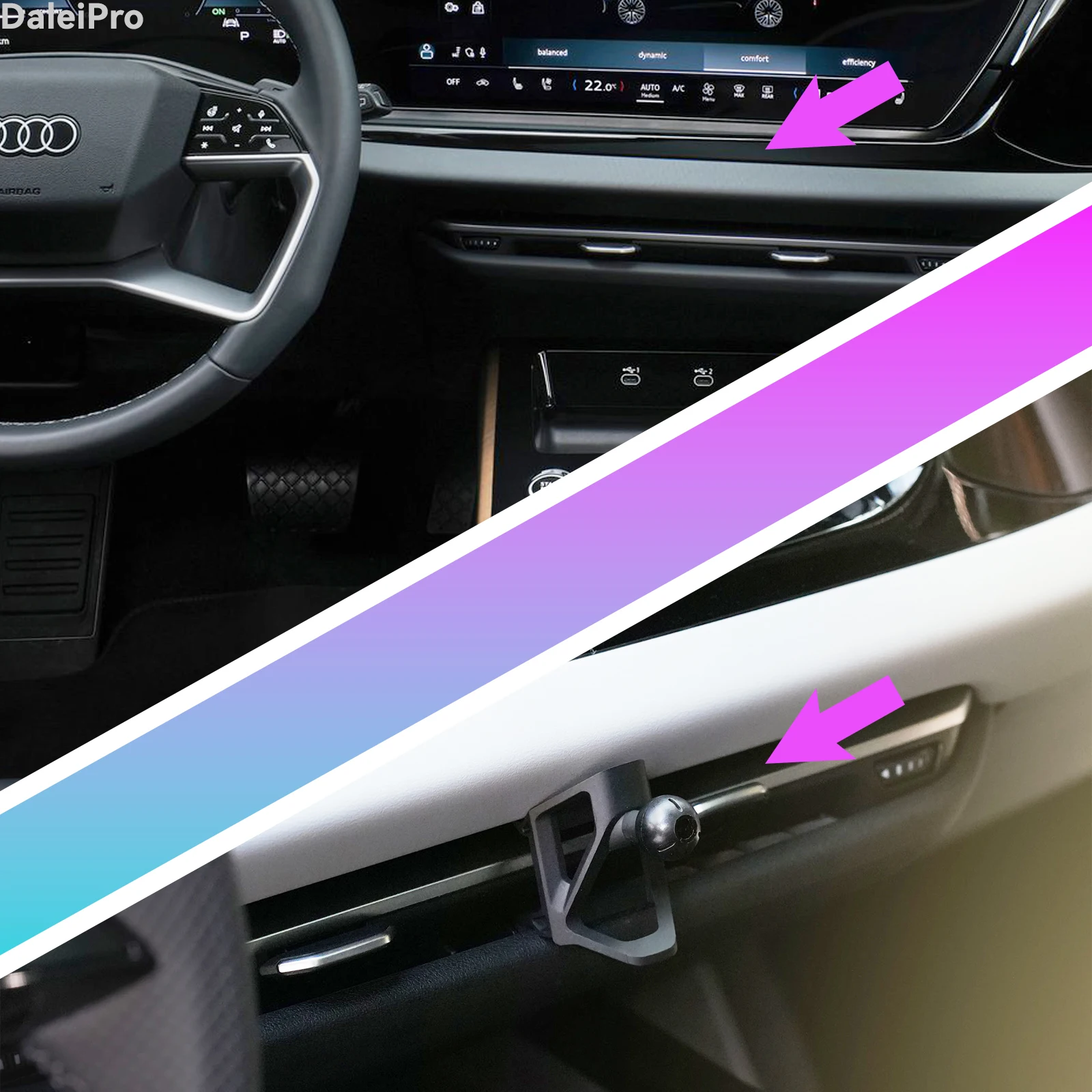 LHD RHD für Audi A5 S5 RS5 2025 2026 2027 Auto-Handyhalterung, Fahrzeugspezifische Austauschbare Armaturenbrett-Handyhalterung Zubehör – Detail 5