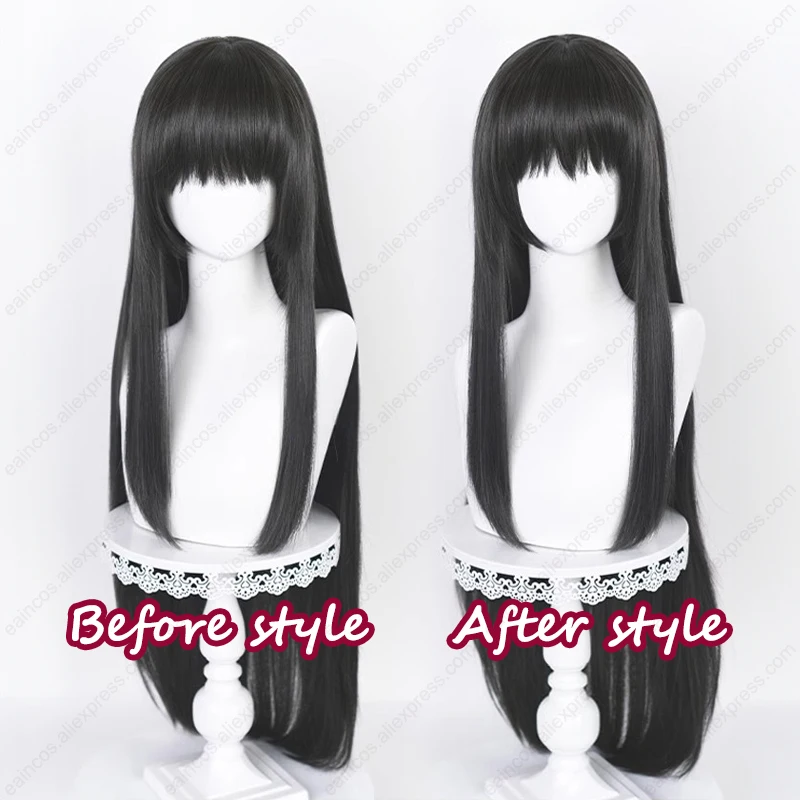 Homura Akemi Cosplay Wig 90cm Long Dark Grey Straight/Baids Wigs Heat Resistant Synthetic Hair Halloween Party