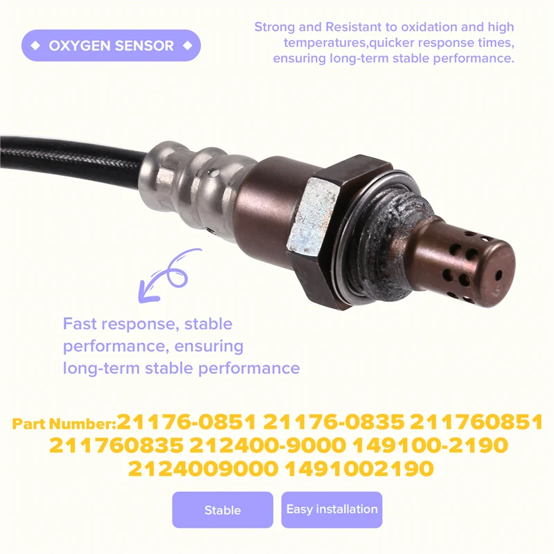 

For Kawasaki Z900RS Z900 ZR900 2017-2021 Oxygen O2 Sensor Lambda Probe-Replacement 21176-0851 211760851 212400-9000 2124009000