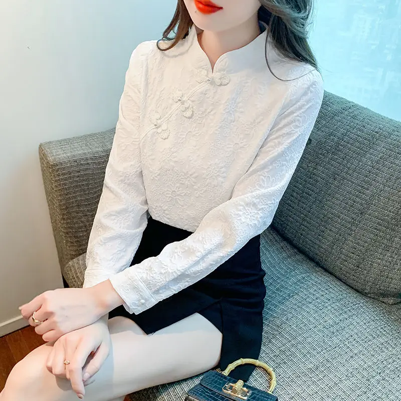 2024 Spring and Autumn New Elegant Women\'s Chiffon Shirt Fashion Long Sleeve Shirt Women\'s Inner Base Shirt Loose Blouse