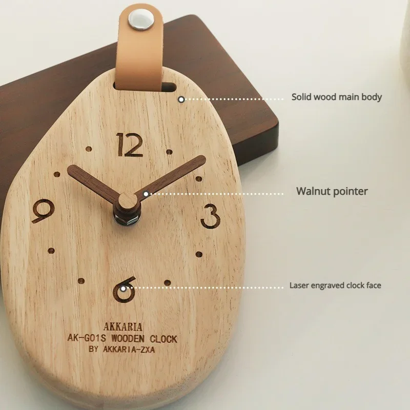 2025 New Creative Solid Wood Desk Clock - High Aesthetic Log-style Tabletop Clock Ornament For Bedroom Home Decoration