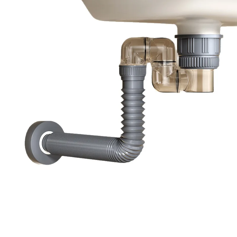 Rotating under-counter basin for sewer pipes, modern simple anti-odor trap