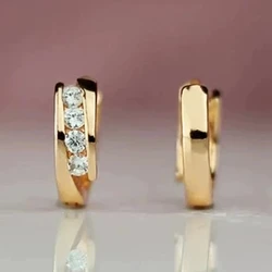 Gold Color Hoop Earrings for Women Daily Wear Statement Ear Circle Earrings Low-key Temperament Versatile Female Jewelry