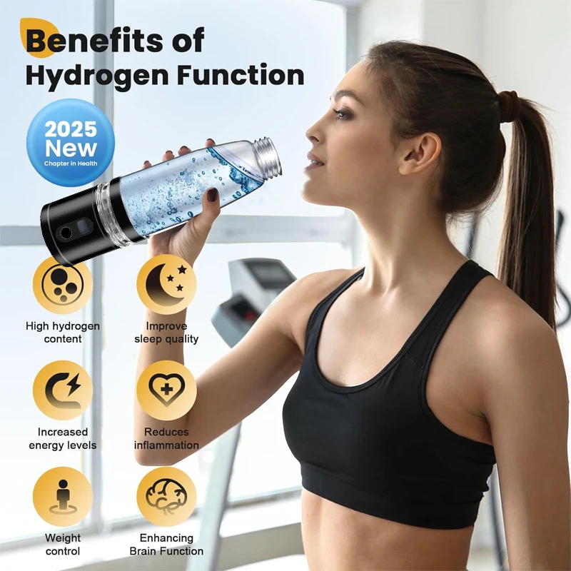 Professional 380ml Hydrogen Water Bottle SPE PEM DuPont Membrane 2000PPB High Concentration Molecular H2 Generator Factory