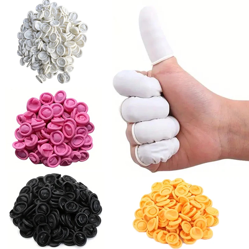 100PCS Disposable Finger Cots Dust-proof Anti Slip Multi-purpose Durable Comfortable Finger Cots Fingertip Cleaning Tools