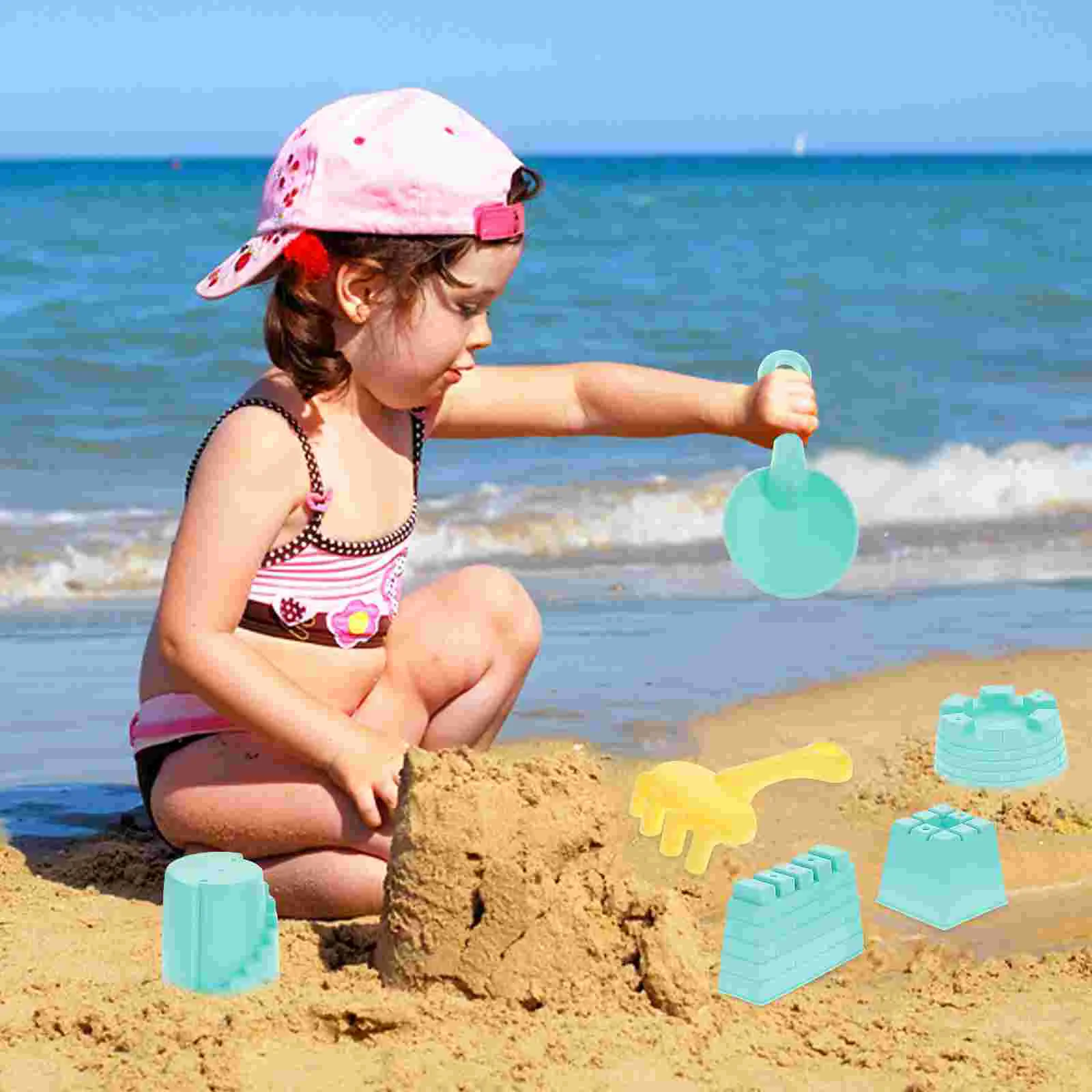 1 Satz Strandspielzeug für Kinder, Schlossherstellung, Sandspielzeug, Sandgraben, Spielzeug, tragbares Sandspielzeug