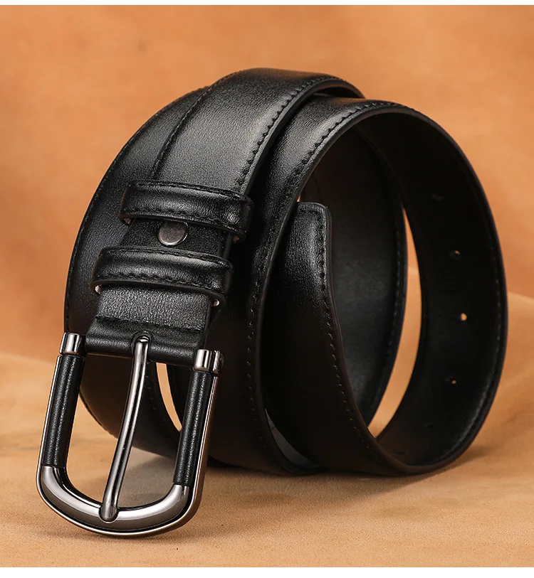 حزام بسيط متعدد الاستخدامات بإبزيم طائر صغير من الجلد الطبيعي للسيدات مع زخرفة ابتلاع للنساء