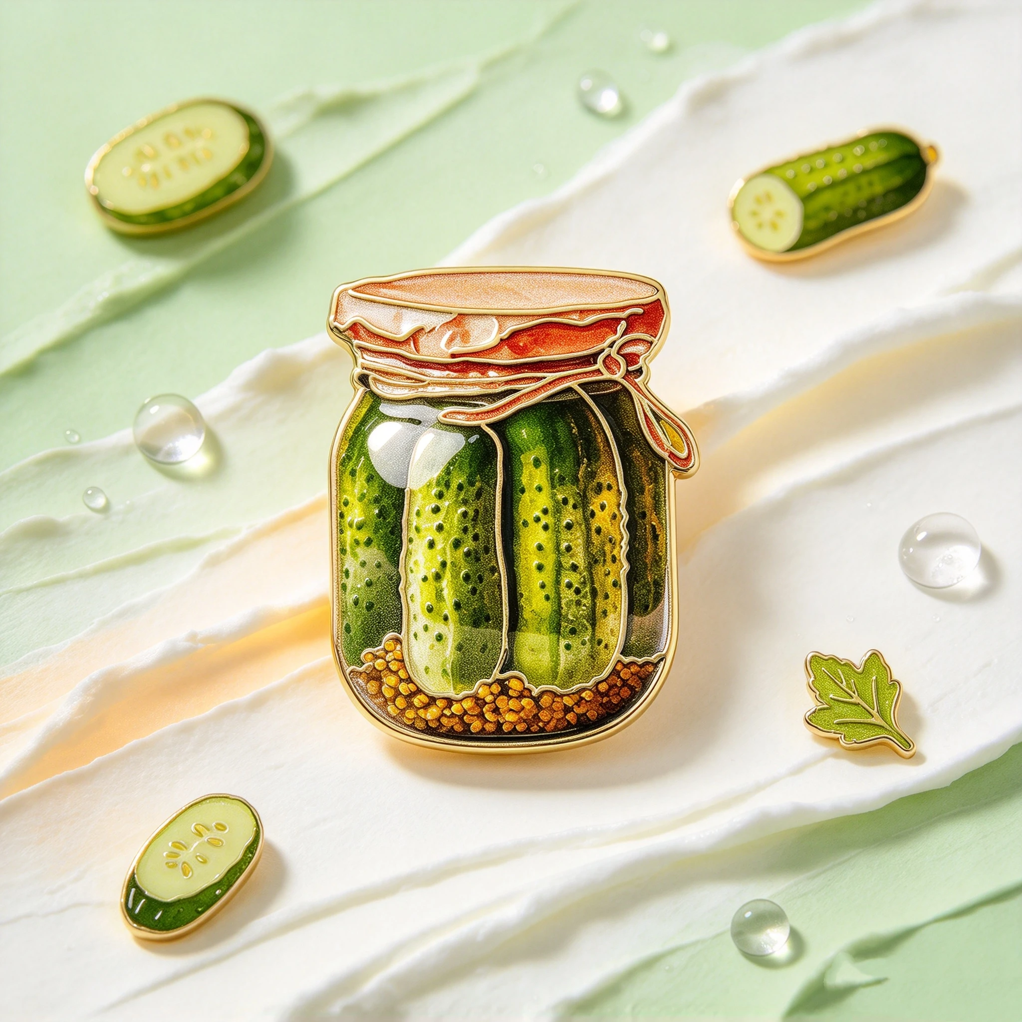 1Pcs Pickled Cucumber Jar Enamel Pin, Vintage Food Shaped Brooch, Creative Badge for Backpack & Clothes