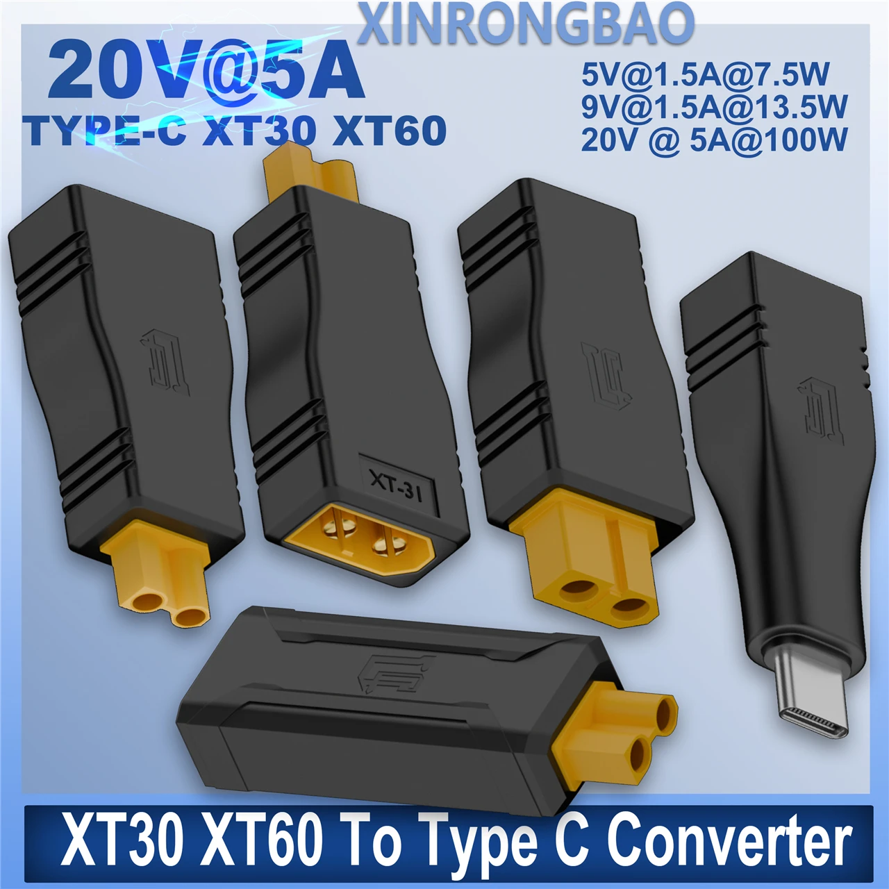 USB TYPEC to XT60 XT30 Adapte Female/male Charging PD Connector for Notebook computer Model Energy Storage Outdoor po lawn mower
