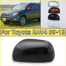 Door Wing Side Mirror Cover Cap For Toyota Rav4 2009 2010 2012 2013 Auto Rearview Housing Shell Lid  Brown White Black Silver