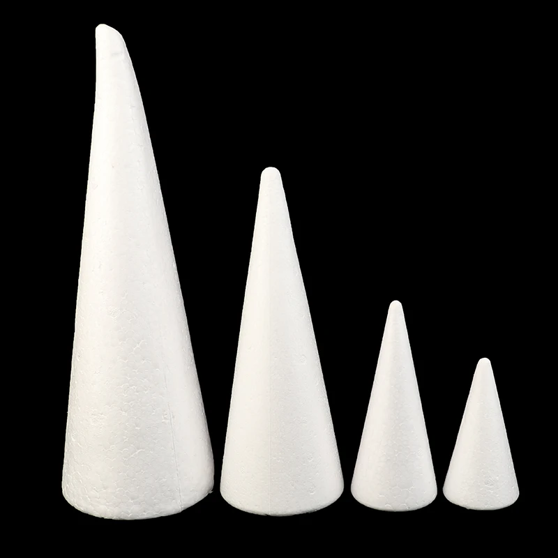 11/15/20/25/30cm Polystyrene Cone Flat Foam Cone For Handmade Craft DIY Accessory Party Celebration Festival Home Decor Gift