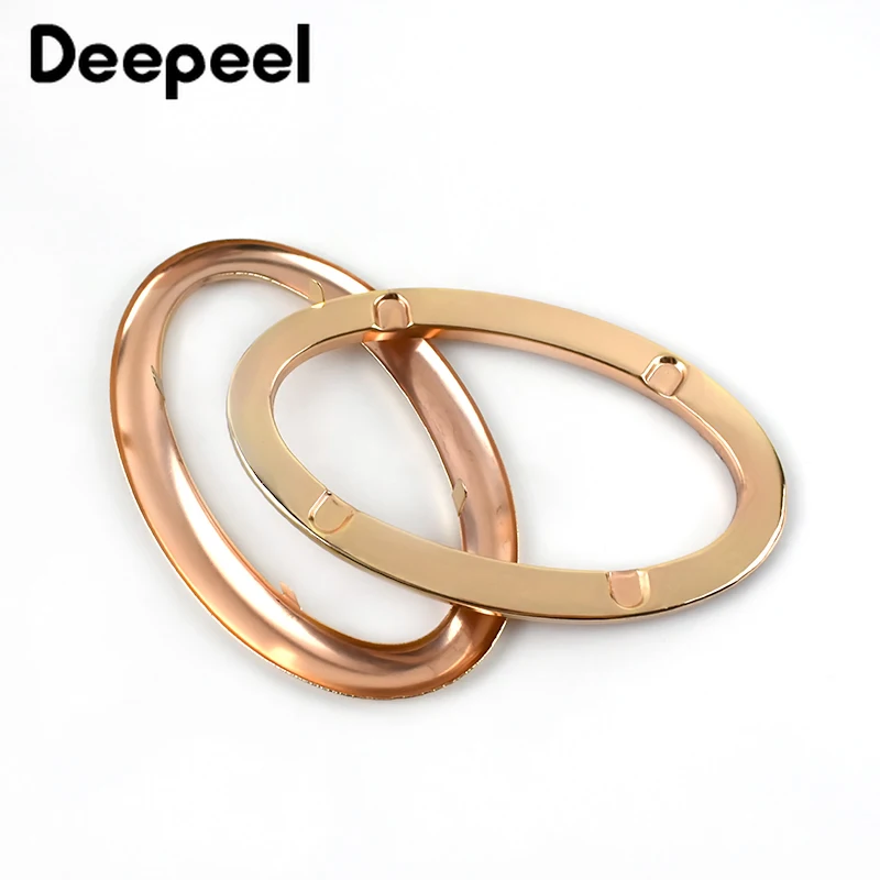 2/4/10Pcs Oval Rings Metal Frame Bag Handles Buckles Decor Kiss Clasp DIY Handmade for Making Handbag Hardware Wallet Accessory