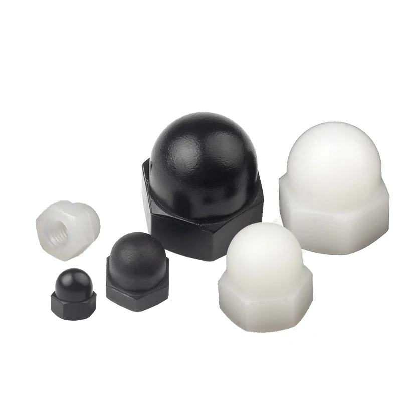 Nylon Acorn Cap Dome Nuts White/ Black Plastic Hexagon Hex Nut M3 M4 M5 M6 M8 M10 M12 M14 M16 M18 M20 for Insulation USE 3