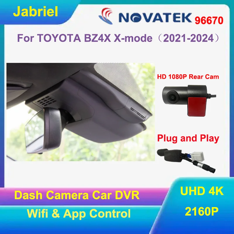 4K Dash Cam For Toyota bz4x X-mode Pro 2021 2022 2023 Front and Rear Camera For TOYOTA BZ4X 2022 UHD APP Car DVR Video Recorder