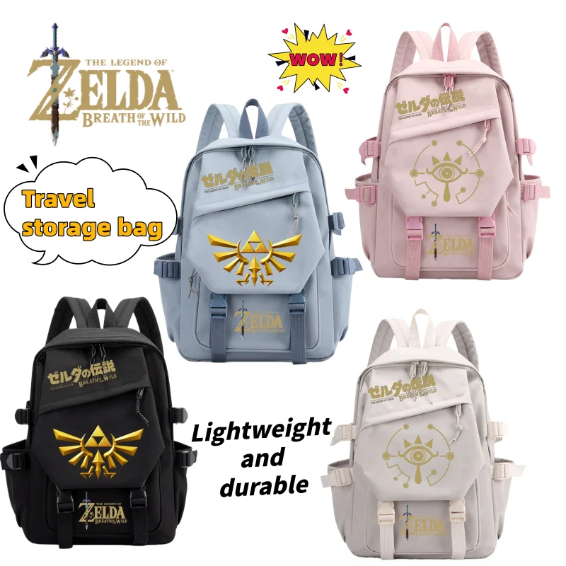 Sac à dos grande capacité The Legend of Zelda Link, léger et durable, imprimé dessin animé, idéal pour les étudiants et les voyages.