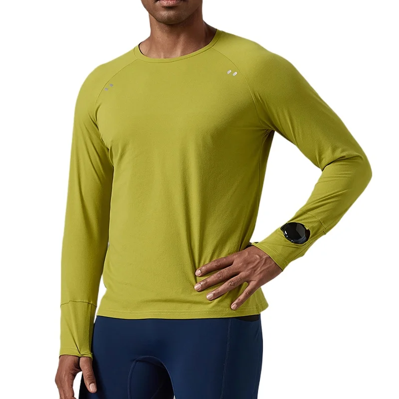 Men's Long Sleeve Sports T-shirt With Thumb Hole Warmer Running Male Training Hiking Fitness Clothing Quick Dry Breathable