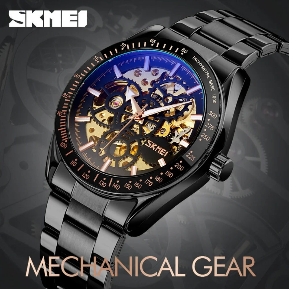 

Высококачественные деловые повседневные мужские механические часы-скелетоны от ведущего бренда, полностью автоматические, с устойчивым к царапинам стеклом, водонепроницаемые, с полым ремешком из нержавеющей стали, модные спортивные часы, мужские часы, луч