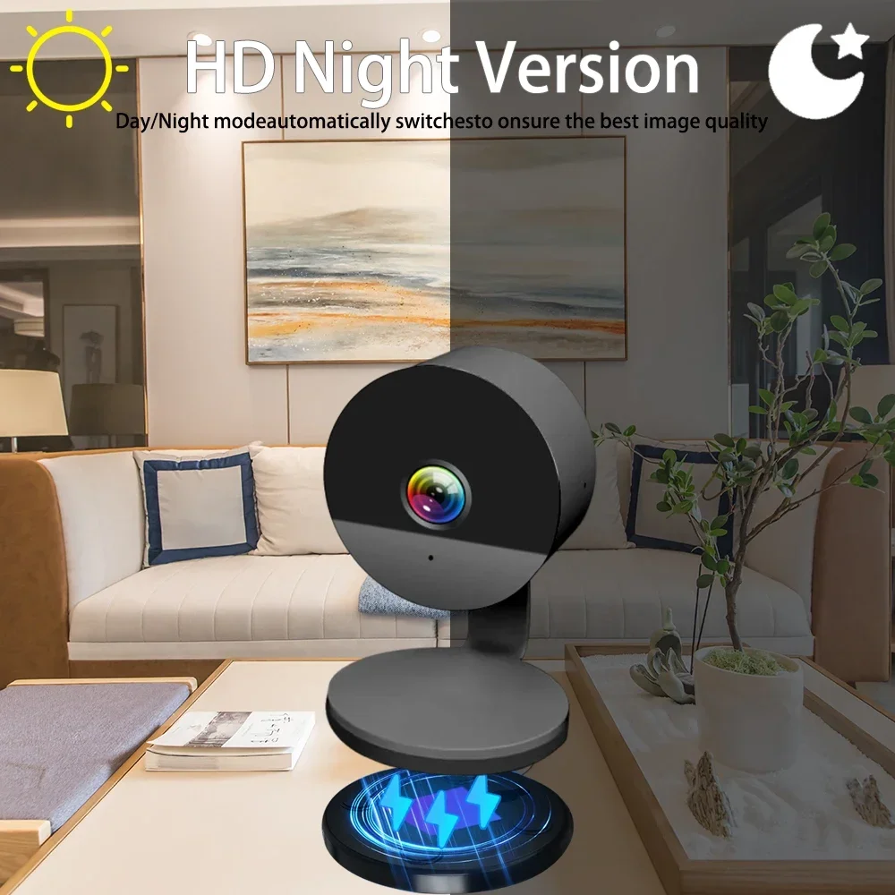 5MP Tuya Smartlife Home Zwart Magnetische Mount Ronde Vorm Klein Formaat IP Video Onzichtbare Home Security Babyfoon Mini IP Camera