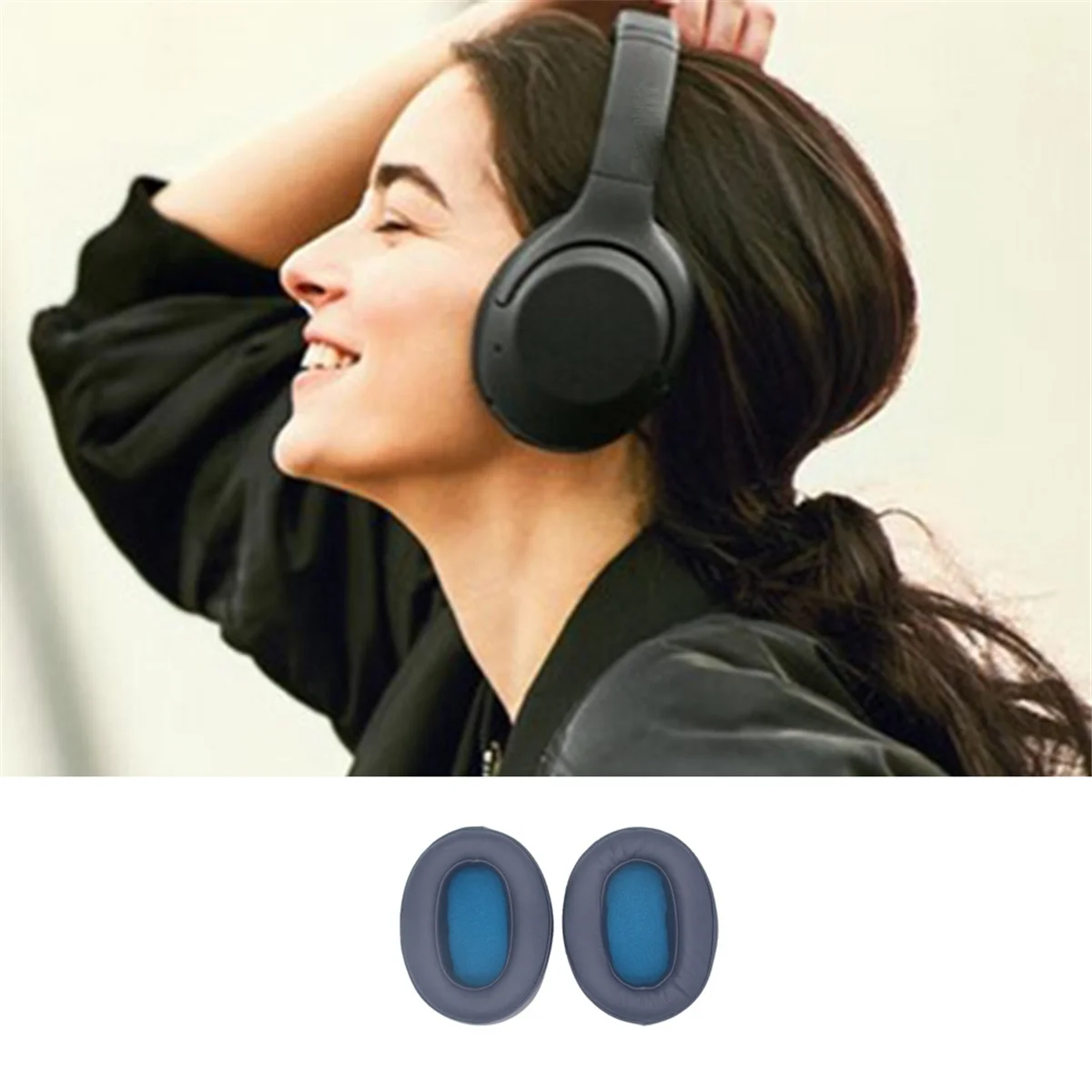 Para Sony WH-XB900N Funda para auriculares XB900N Funda de esponja para auriculares Orejeras multifuncionales, Azul