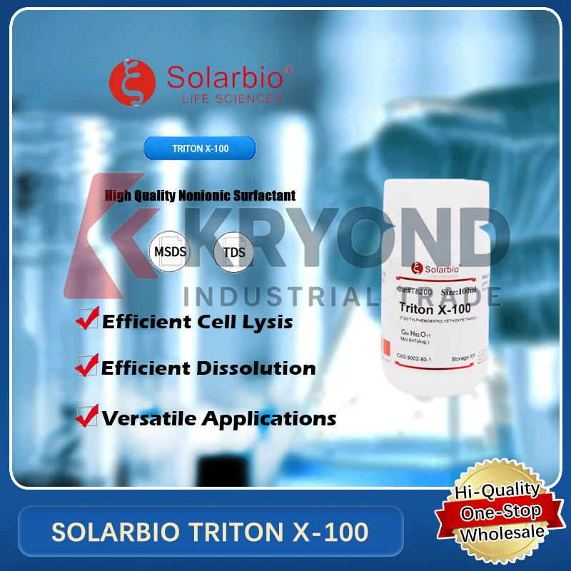 SOLARBIO TRITON X-100 Неионный серфрактант для лиза клеток и лабораторных приложений Оригинальный продукт