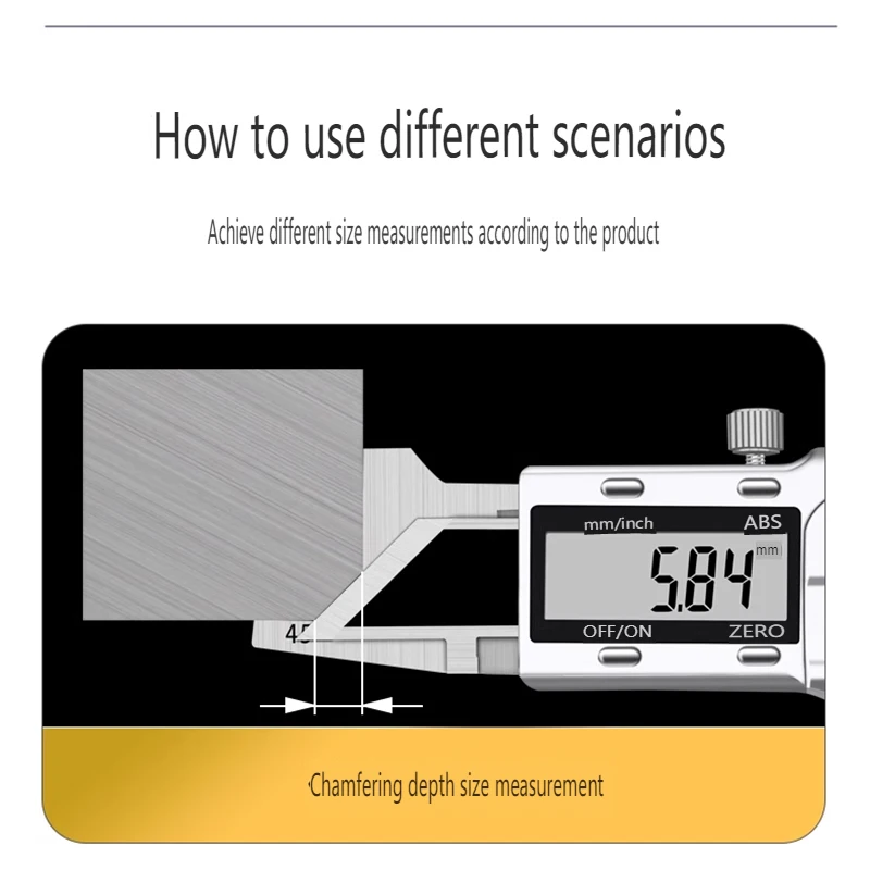 Digital Chamfer Gauge 0-10mm Stainless steel Electronic 15/30/45/60 Degrees Digita Chamfering caliper vernier caliper