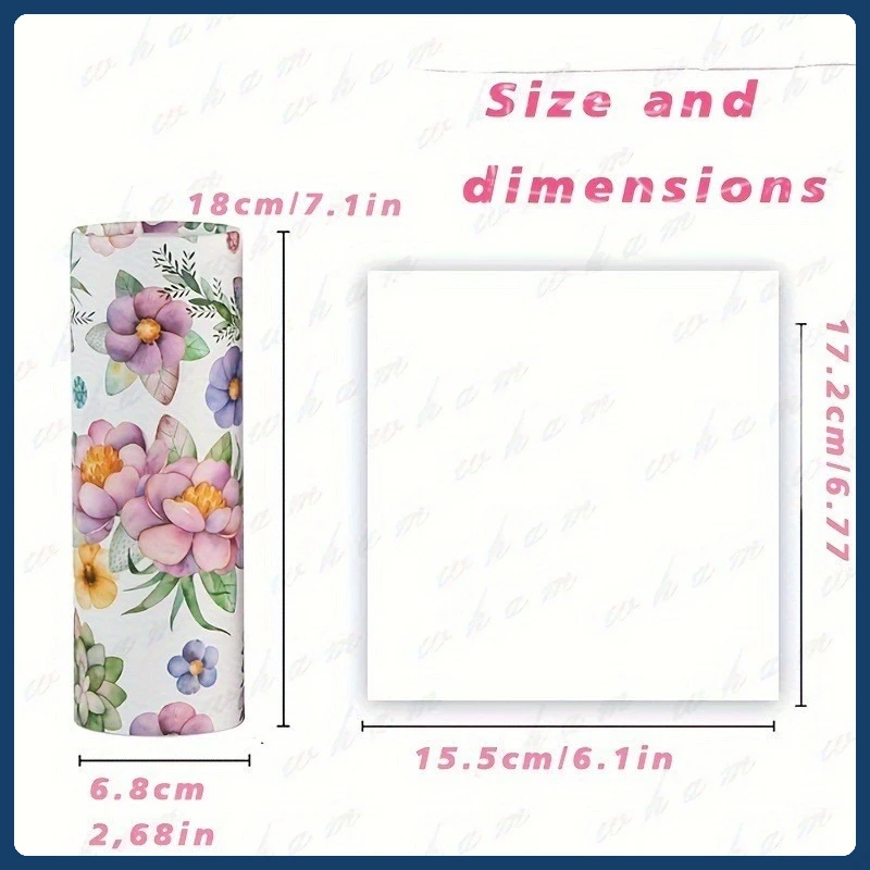 4Rolls Flower Patterned Cylindrical Tissue Napkin Tissue Tube Handkerchief Paper Travel Tissue Tube Suitable for Cars and Homes