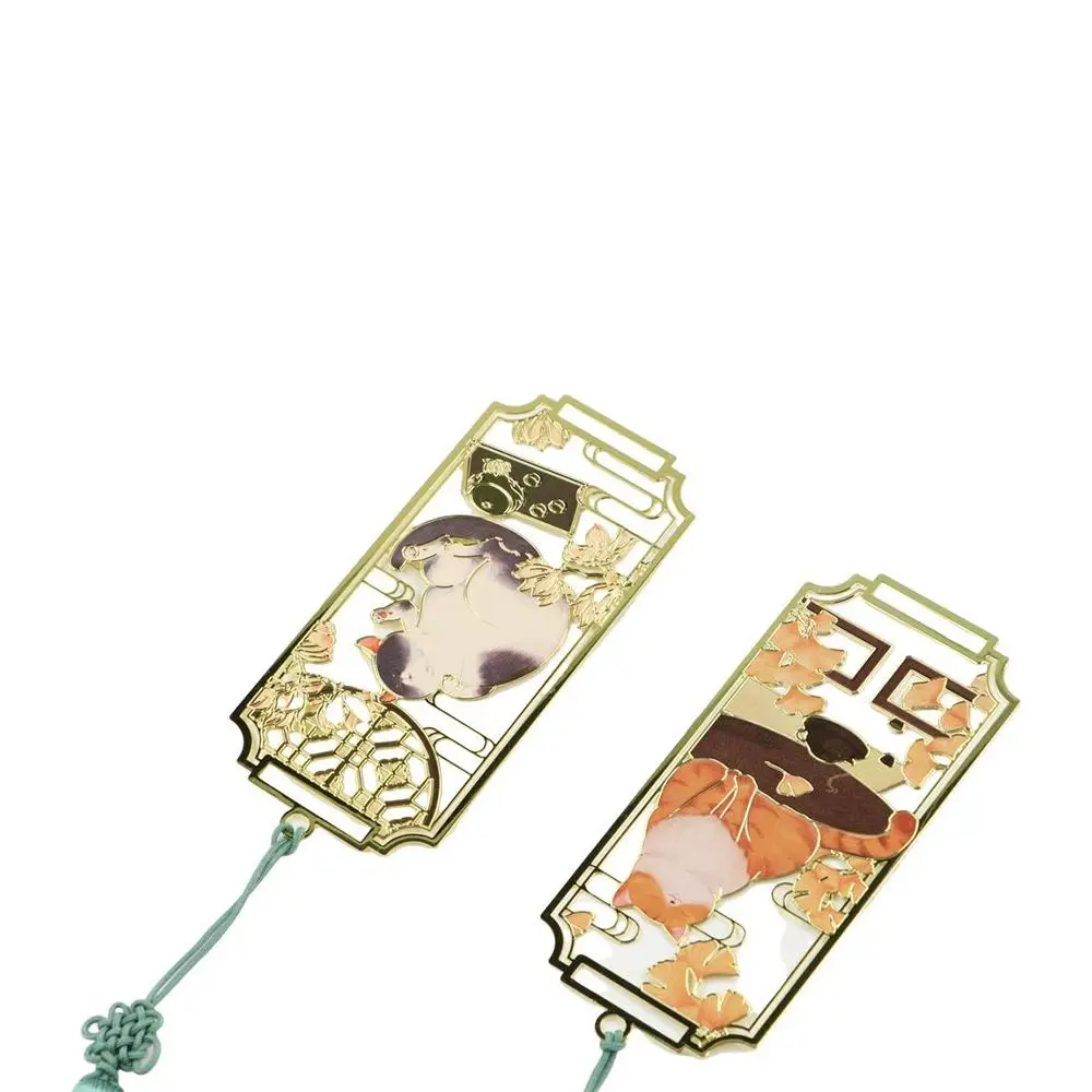 القط جوفاء القط المرجعية شرابات النمط الصيني المعادن القراءة المرجعية الأزياء الإبداعية النمط الصيني الإشارات المرجعية اللوازم المكتبية #4