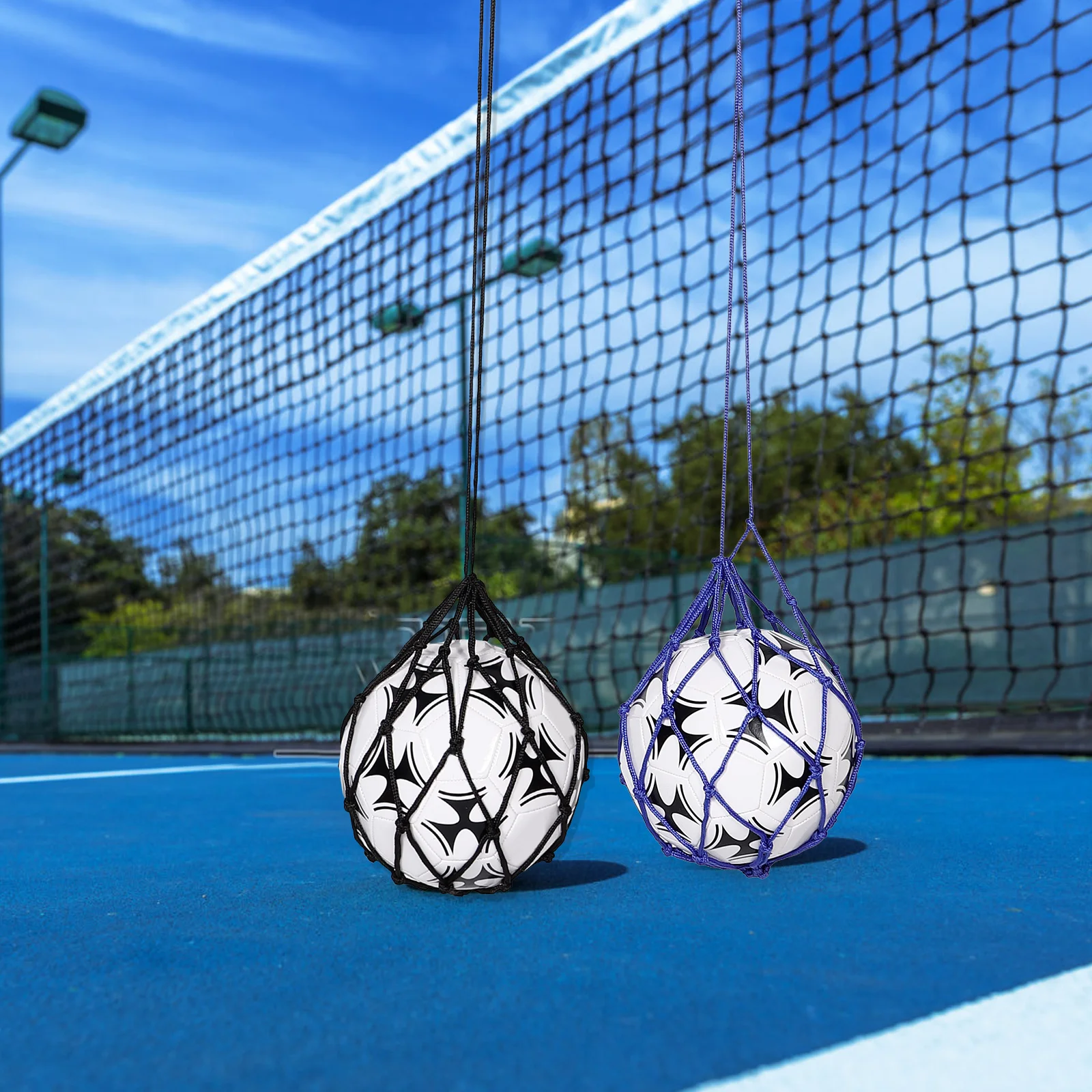 قطعتان من معدات تدريب كرة القدم، حقيبة شعوذة كرة القدم، تصميم شبكي محمول، يعزز مهارات التحكم في الكرة لجميع الأعمار #2