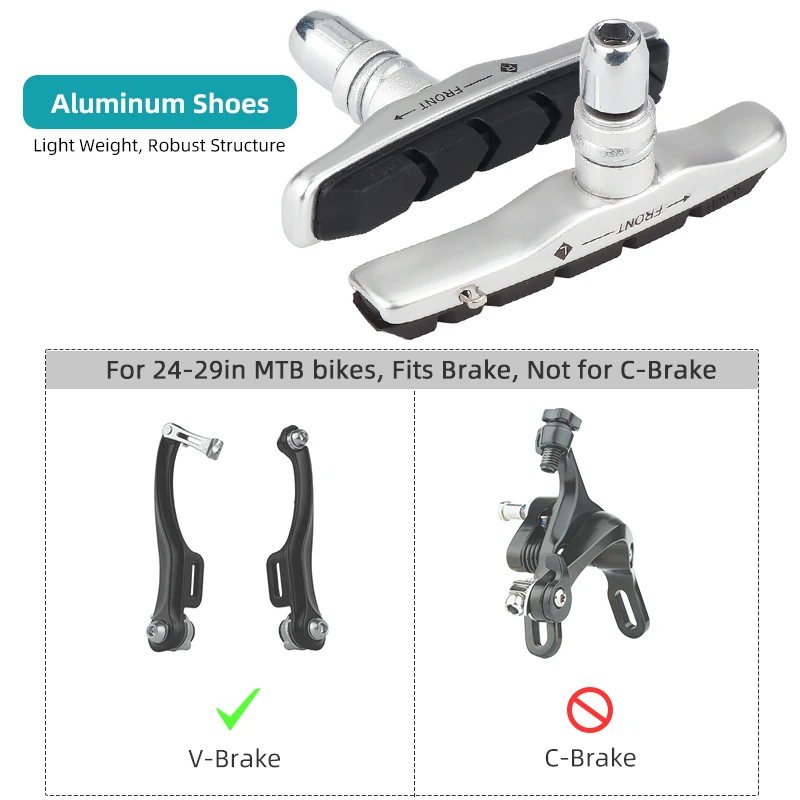 72mm Caliper Brake Pad for MTB Bike Metal Rim Low Wear Bicycle Stopping Blocks for V Shape Clamp Cycle Brake Inserts Replacement view 3