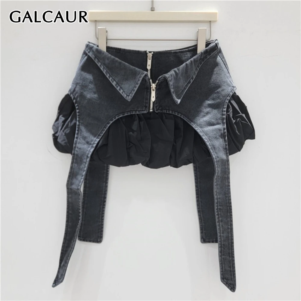 

GALCAUR однотонная базовая юбка на молнии, женская утягивающая юбка с высокой талией, нерегулярный дизайн, модные летние стильные новые юбки