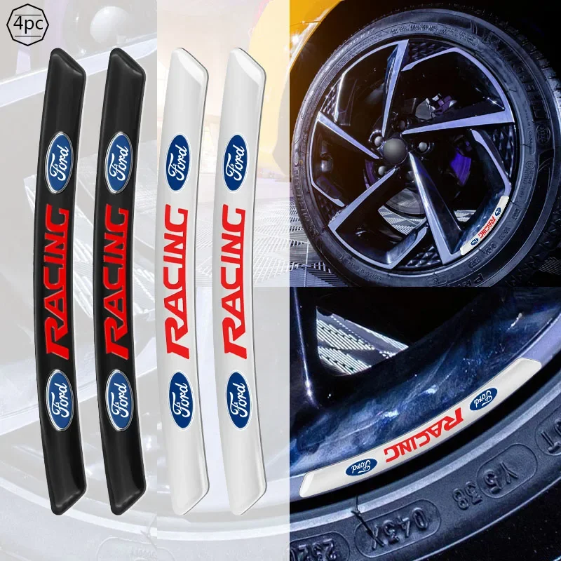 4pcs Car Tire Rims Sticker Wheel Eyebrow Decor For Ford Focus 2 3 4 Ranger C-Max S-Max Mondeo kuga Explorer Edge F150 EcoSport