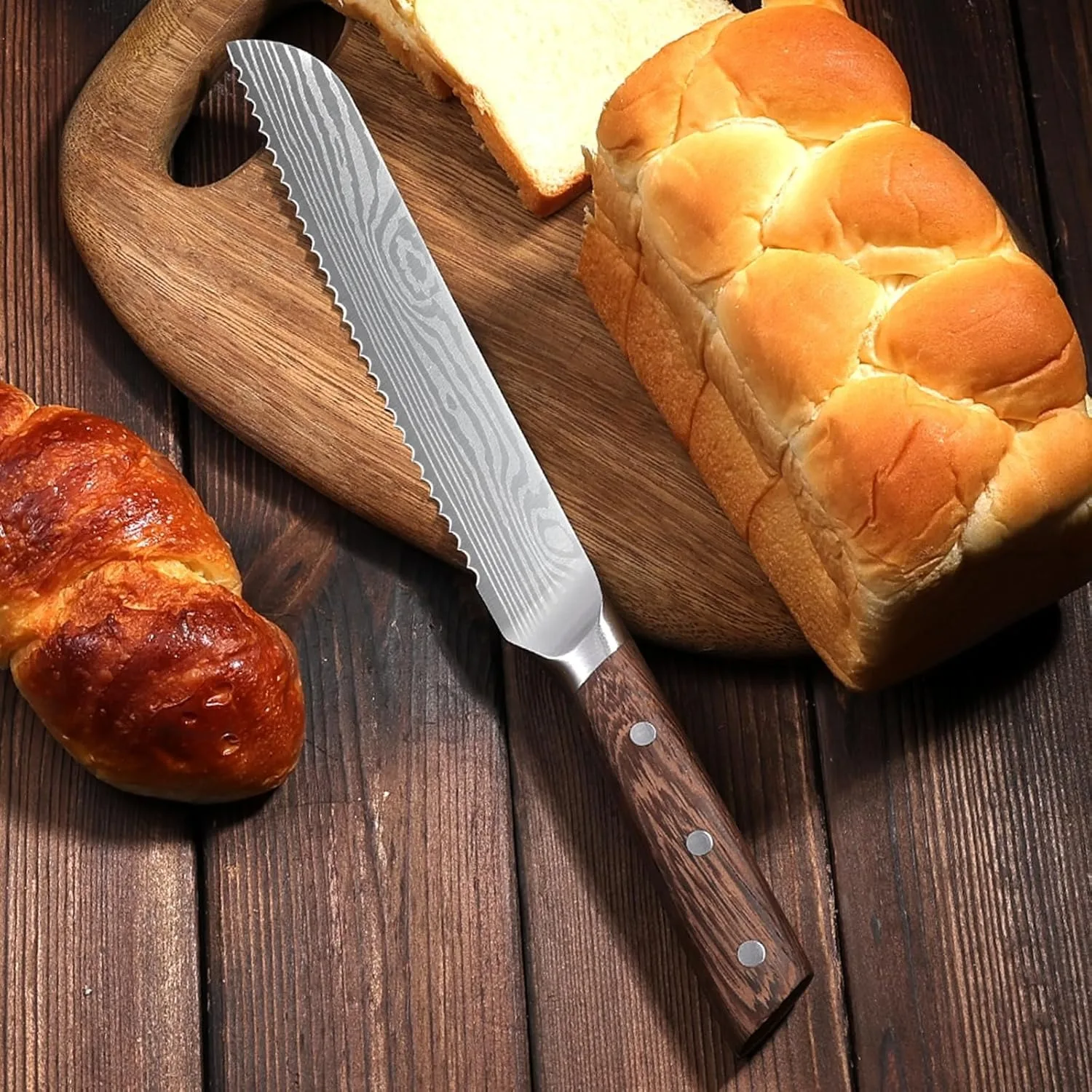 Stainless steel bread knife, serrated knife, toast sandwich cake special knife, kitchen and household baking tool