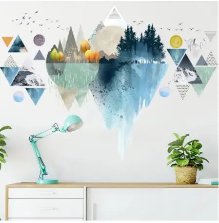 Landscape Triangle Wallpaper for Living Room Bedroom Home Appliance Contact Paper  Papel Tapiz Moderno De Lujo   Parede