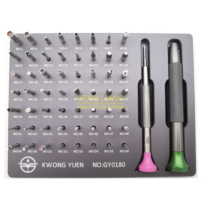 Herramientas de relojero, kit de destornilladores especiales de alta precisión * 56 Uds. Destornilladores de calidad de diferentes hojas para relojes de marca