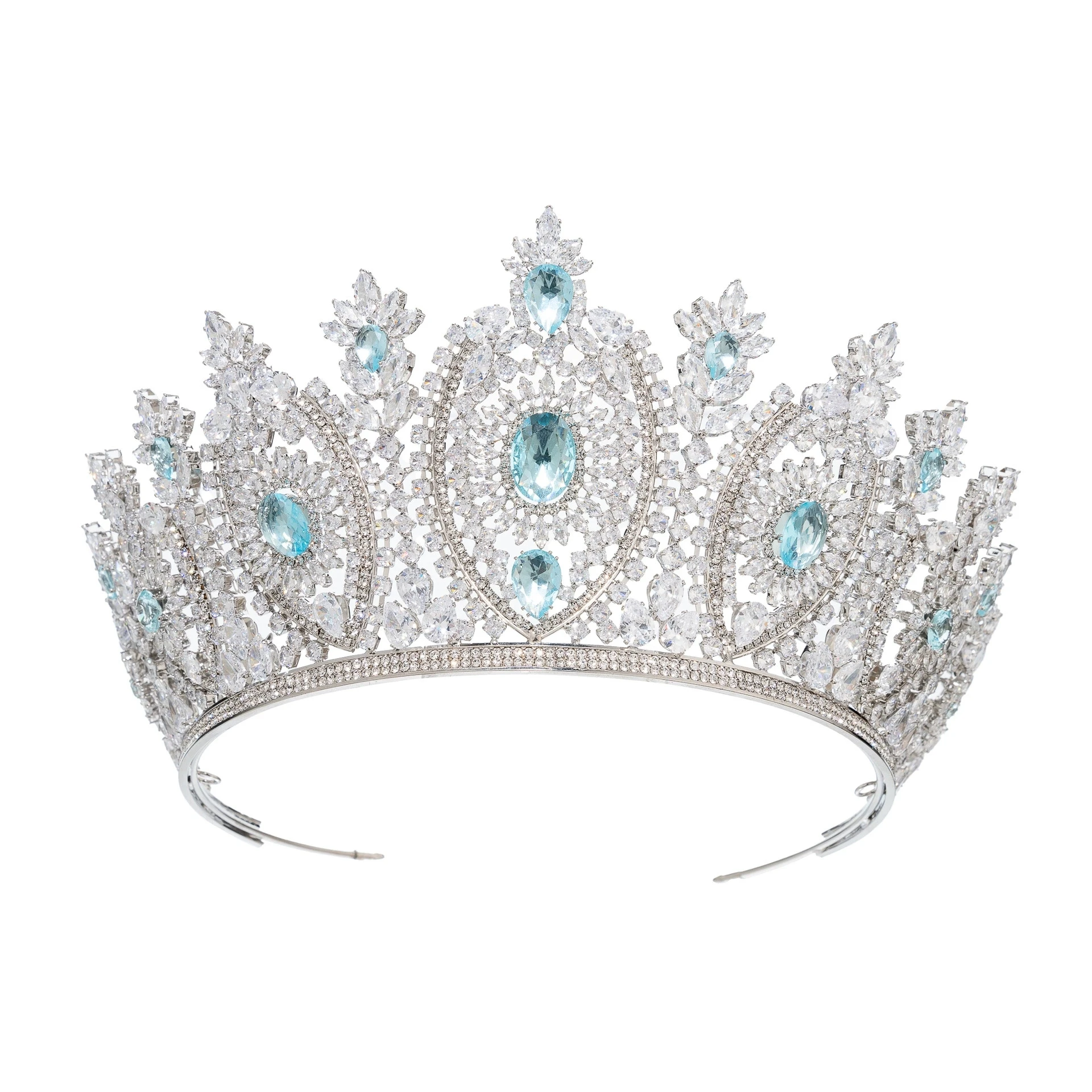 Luxury Cubic Hair Crown Korean-style Bridal Hair Accessories, Princess Tiara, Wedding Headwear, Zircon Crown