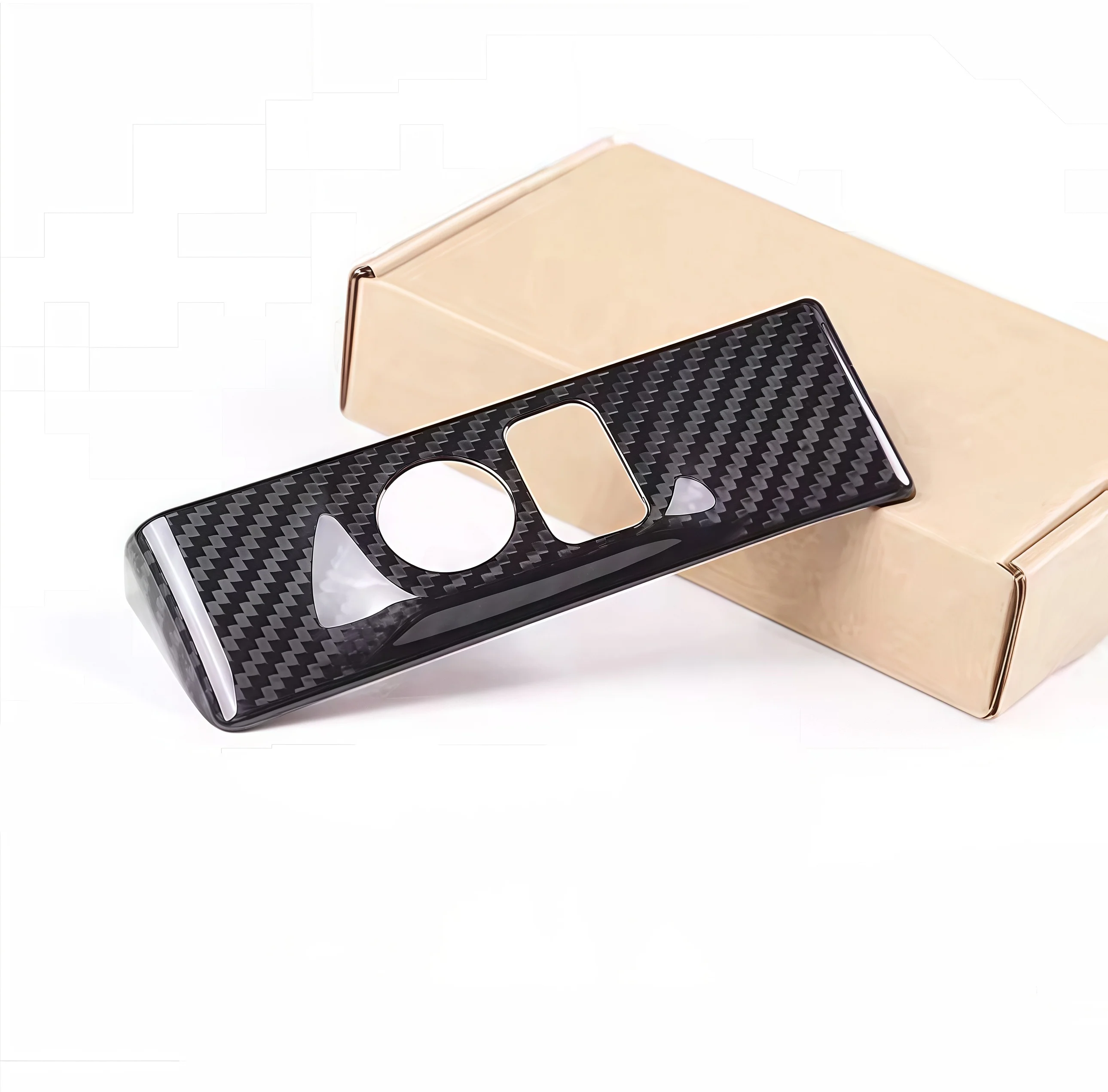 

STLF08-16Auto Modification Upgrade for Nissans GTR R35Dry CarbonFiberTrim Side Mirror Control Panel Decoration Cover Accessories