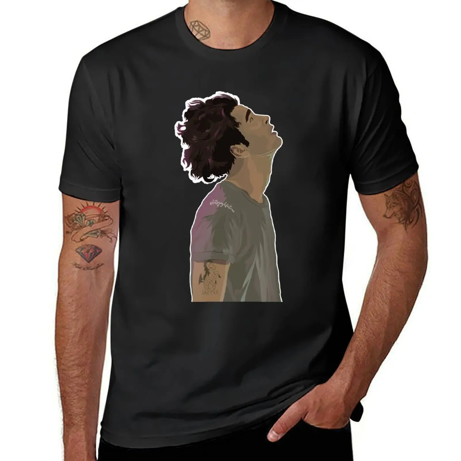 illustration of Matty Healy T-Shirt boys whites sports fans oversized men clothings