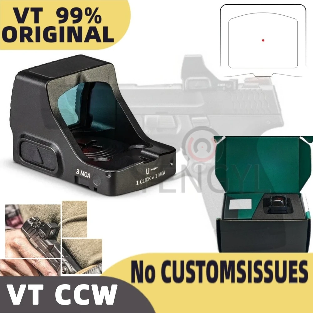Tactical VT-CCW 3MOA Red Dot Sight Shock-Shield RMSc Footprint Shockproof Parallax Free Waterproof Fogproof Shockproof