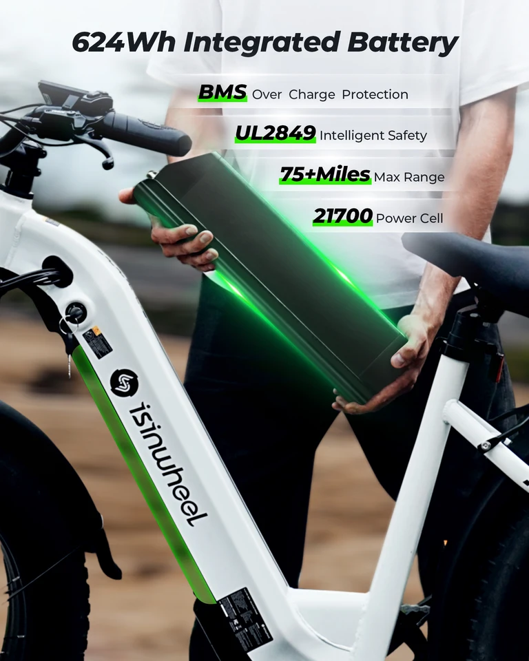 U8 ULTRA Electric Bike for Adults 26" E-Bike 750W Motor 48V 18Ah Battery 45–65 Miles Range, 5 Speed Modes, Front Suspension, Steel Frame 330 lbs Load Capacity image 4