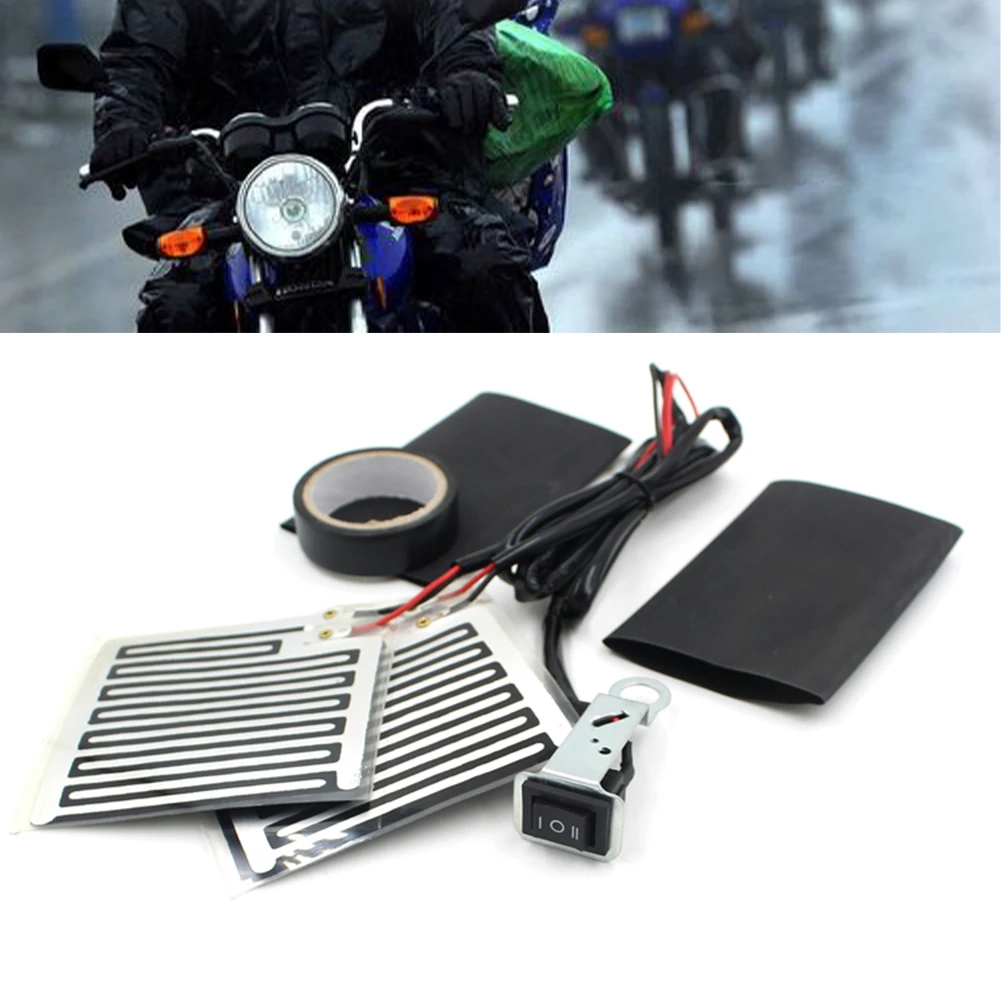 12V Motorcycle Heated Handle With Switch Control Universally 12V 15W Motorbike Heated Hand Grips Handlebar Heater Warmer Kit
