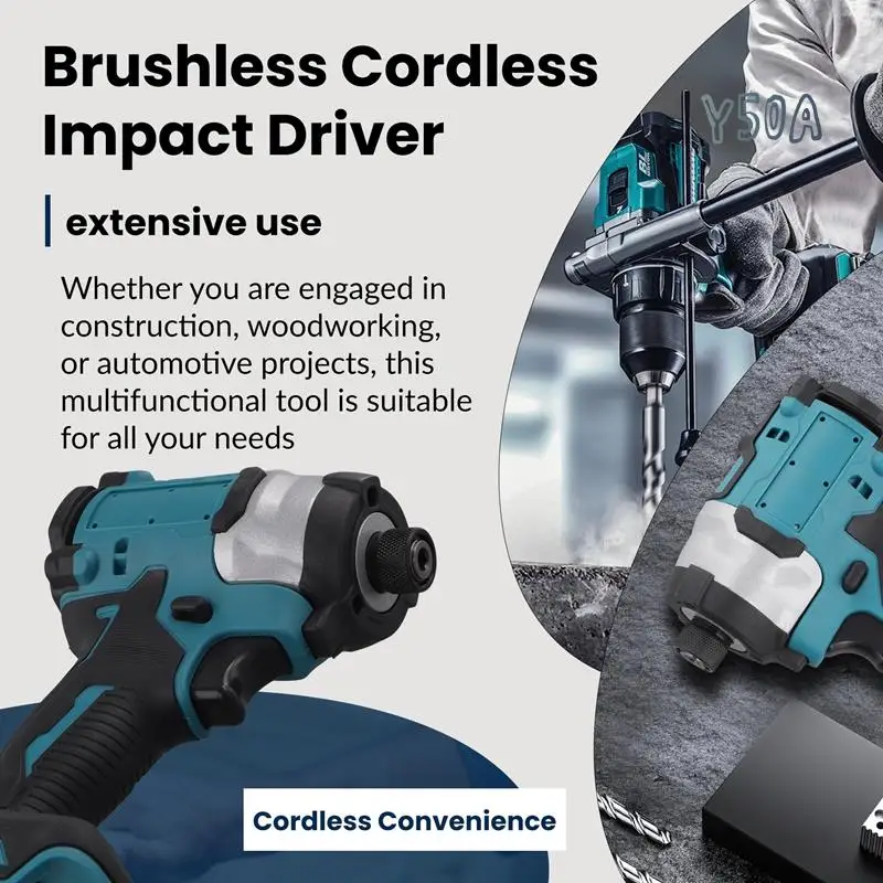 

Brushless Cordless Impact Driver 1/4-Inch 6.35Mm Hex Impact Driver High Torque 220N. M Variable Speed For 18V