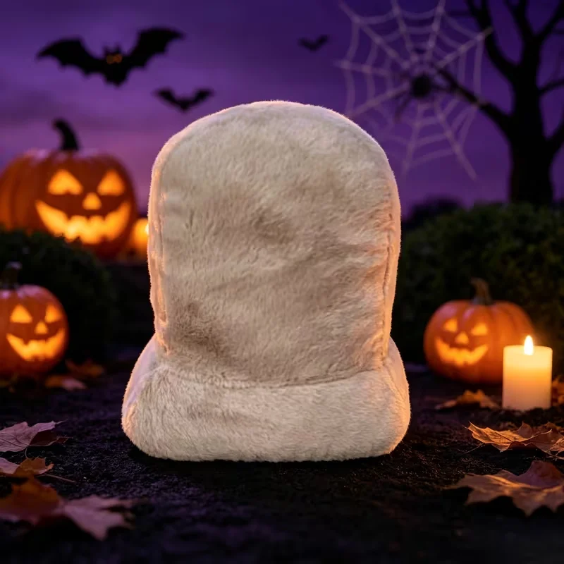 Cute Tombstone Shape Plush Doll Soft Stuffed Toy Halloween Home Party Decor Spooky Festival Gift For Kids