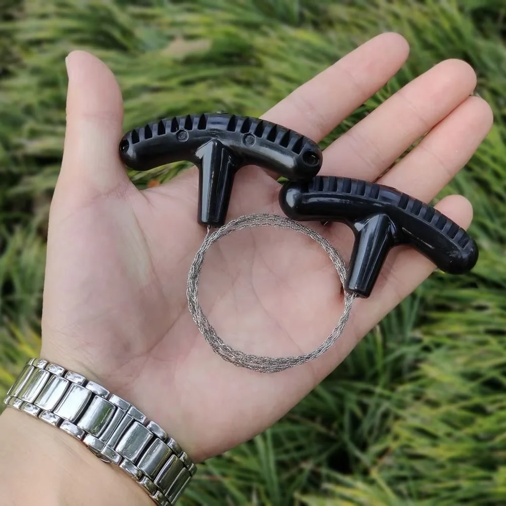 1Pcs Stainless Steel Wire Saw with Finger Handle Outdoor Camping Hiking Pocket Manual Chain Saws Portable Survive Tool Hand Saw