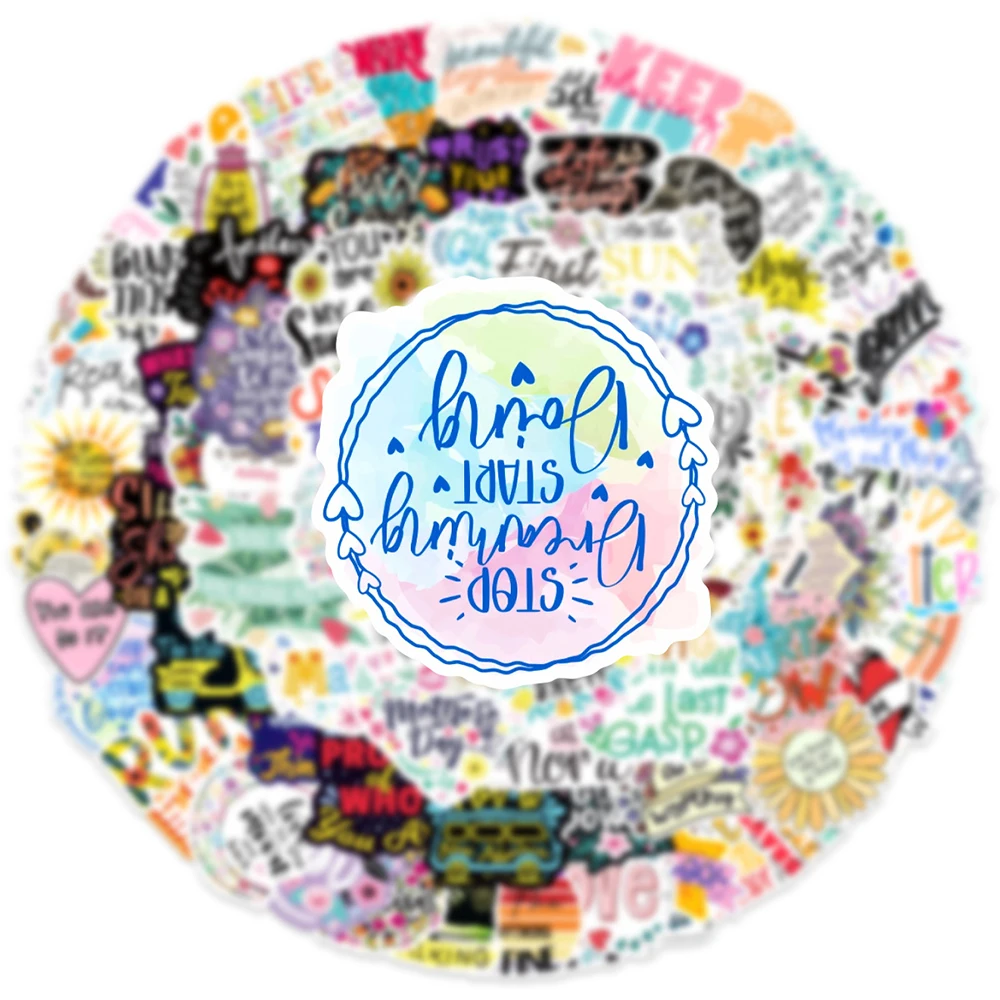 

10/30/50/100PCS Cartoon Inspirational Quote Stickers Vision Board Motivational Decals Notebook Laptop Phone Decoration Sticker