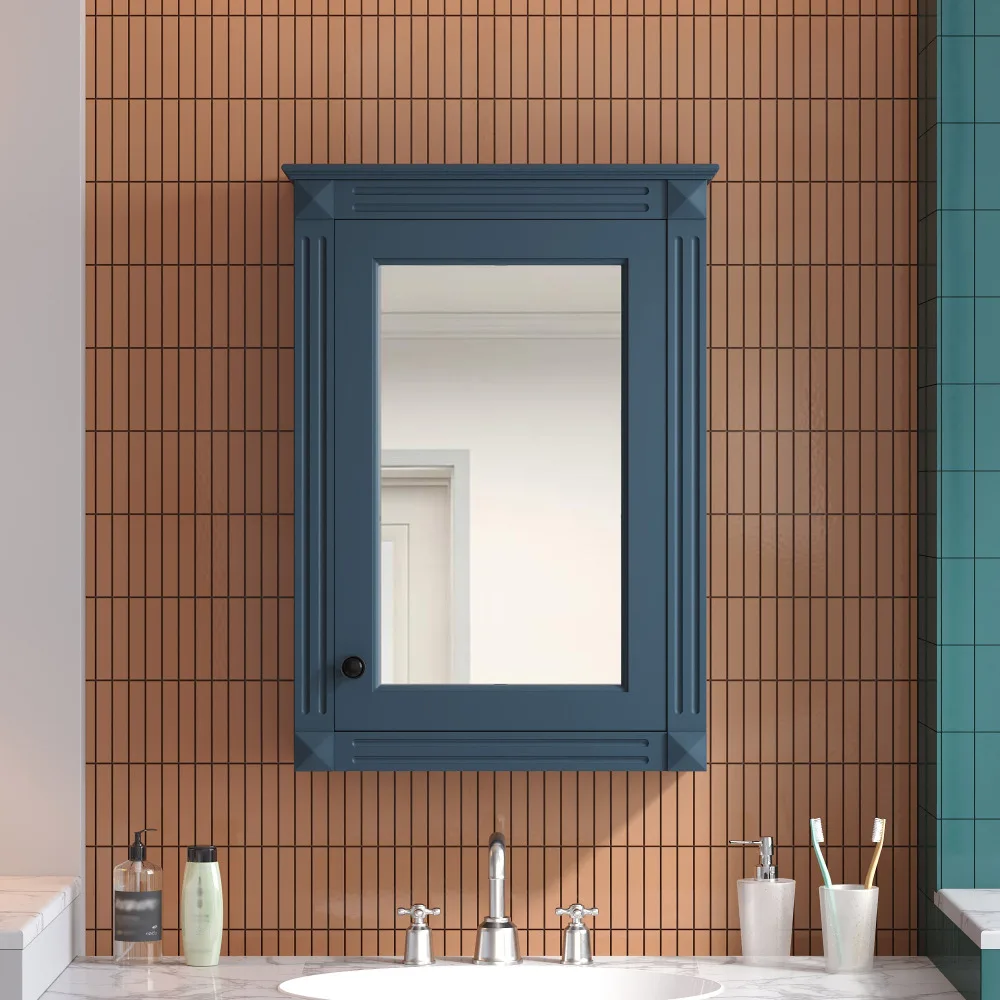 

20" Wall Mounted Bathroom Mirror Cabinet with Adjustable Shelf, Over-Toilet Storage Saver