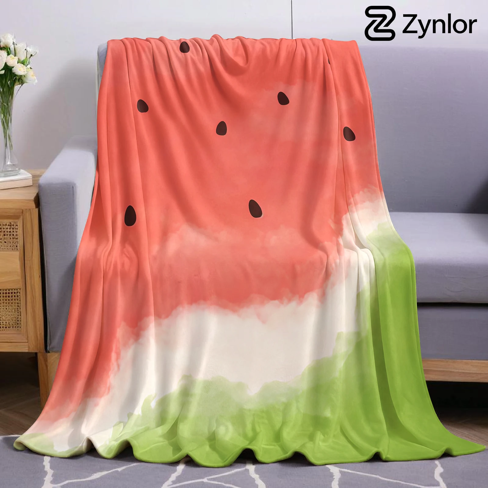 Watermelon Slices Lightweight Microfiber Soft Christmas Fleece Blanket Warm Cozy Throw for Bed Sofa Office Travel All Season