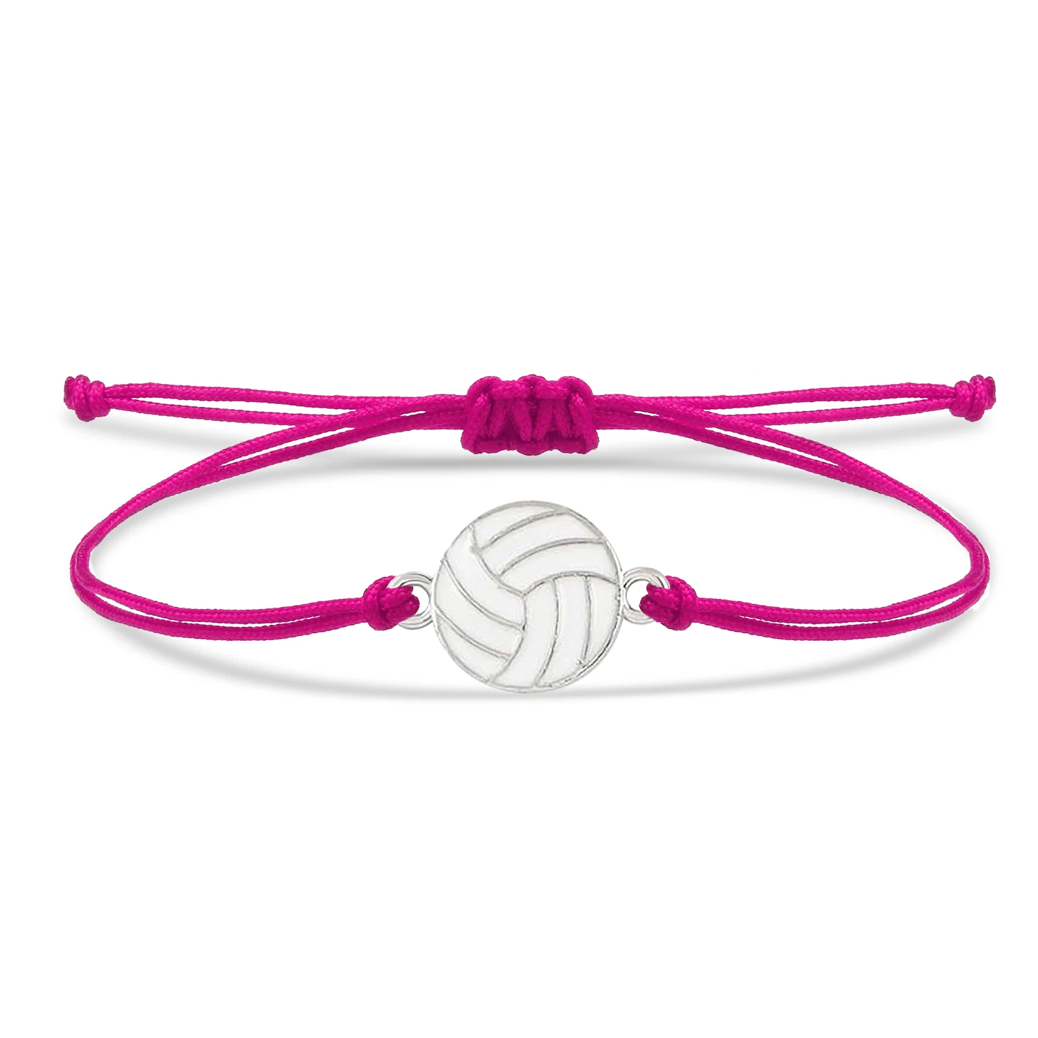 Zinc Alloy Round Volleyball Charm Bracelet Women New Fashion Creative Game Ball Player Red String Handmade Trendy Jewelry Gift